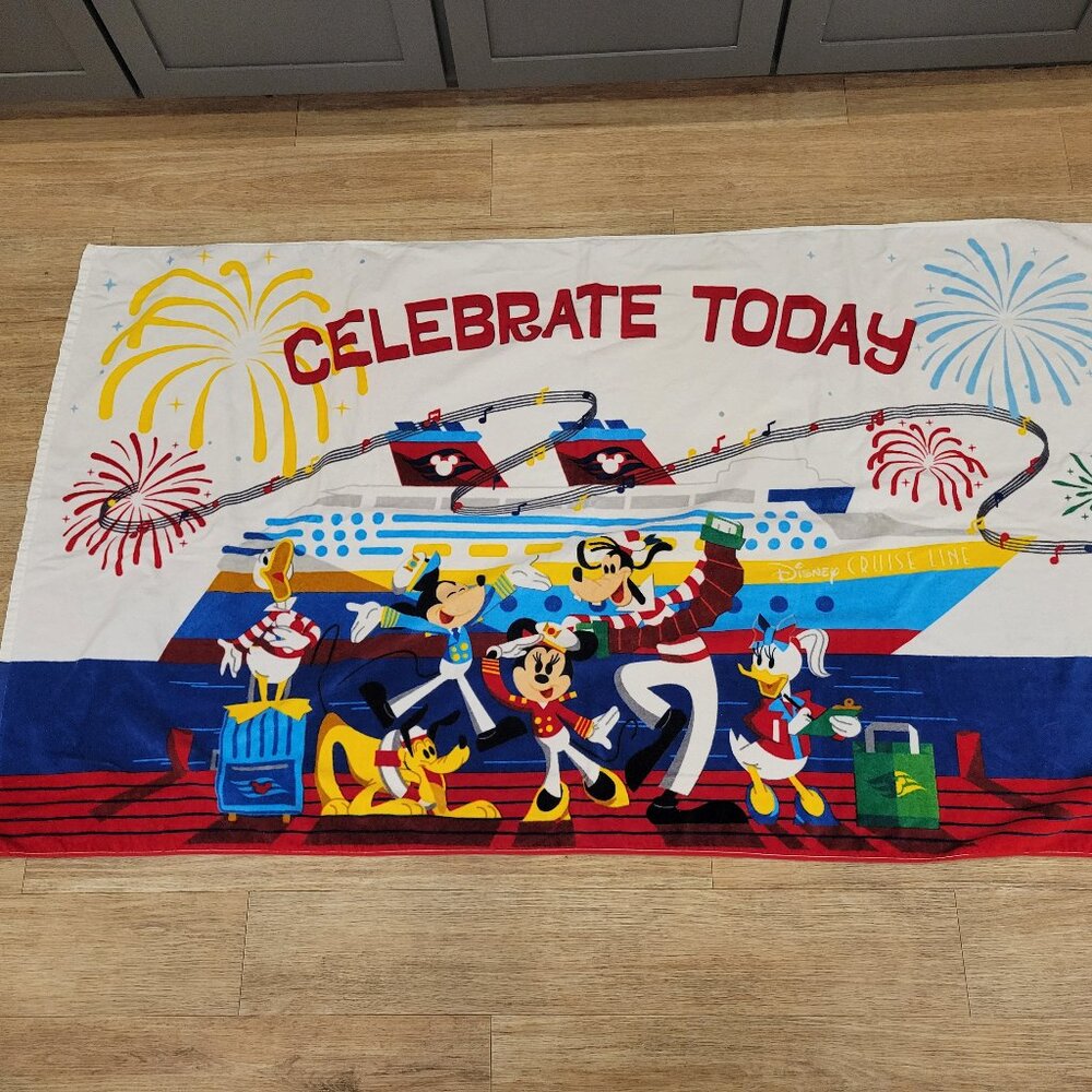 Disney Cruise Line Celebrate Today Beach Towel Mickey Minnie 69x40